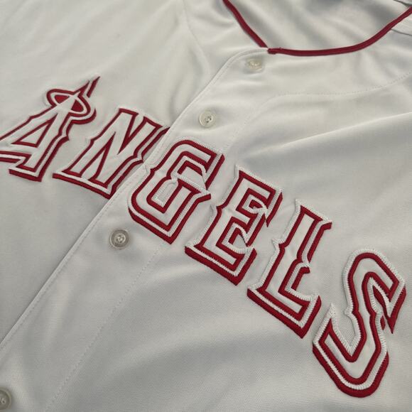 2X Vintage Anaheim LA Angels Russell Athletic Jersery White Red Embroidered MLB - Picture 3 of 11